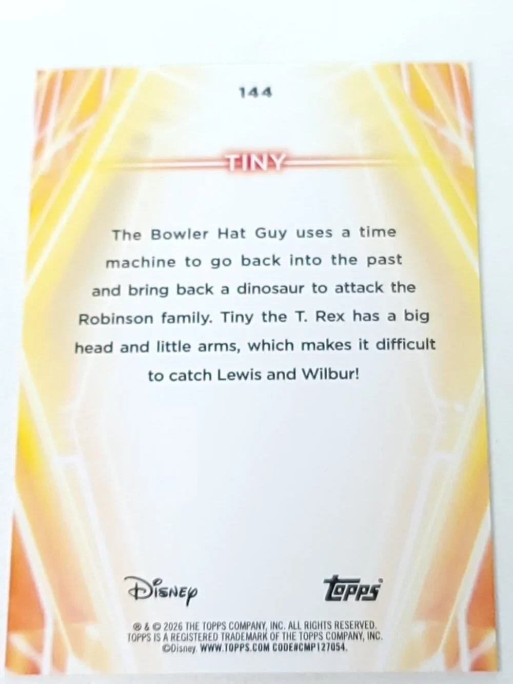 Tiny Topps 2026 Disney Neon Gold Holo Parallel Limited 10/50 - Picture 4 of 4